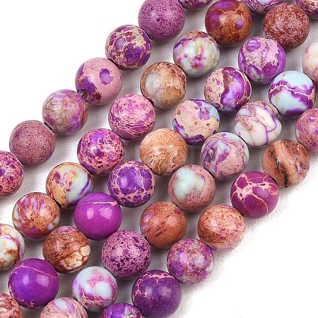 Natural Imperial Jasper Beads Strands G-I122-6mm-16-1