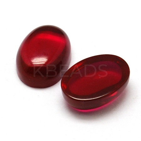 Dyed Oval Red Corundum Cabochons X-G-J339-02-8x10mm-1