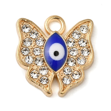 Alloy Enamel Rhinestone Glass Pendants X1-ENAM-U003-02G-03-1