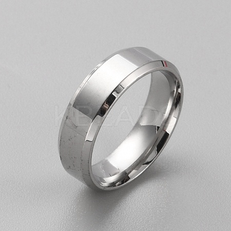 Stainless Steel Simple Plain Band Ring for Women RJEW-WH0015-04C-1