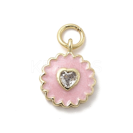 Brass Micro Pave Cubic Zirconia Pendants KK-A278-09G-04-1