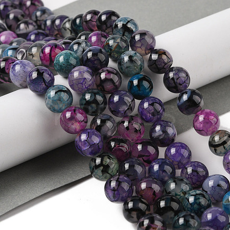 Natural Dragon Veins Agate Bead Strands G-NH0013-B01-03-1
