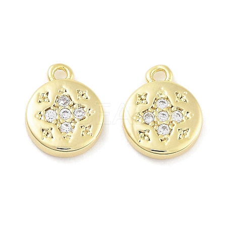 Brass Micro Pave Cubic Zirconia Pendants ZIRC-P120-01G-1