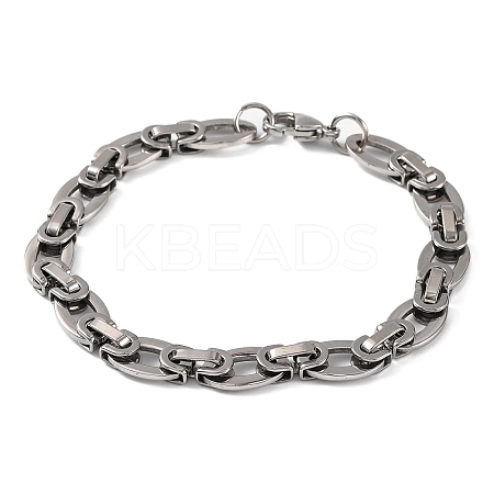 Tarnish Resistant 201 Stainless Steel Byzantine Chain Bracelets BJEW-B078-87P-1