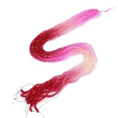 Transparent Gradient Color Glass Beads Strand GLAA-TAC0022-05O-01-1