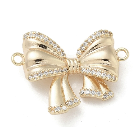 Brass Micro Pave Clear Cubic Zirconia Connector Charms LS-KK-M308-14G-1