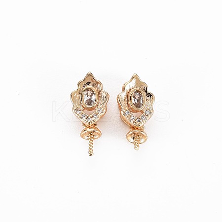 Brass Micro Pave Clear Cubic Zirconia Peg Bails Pendants KK-S364-068-1