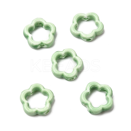 Flower Hollow Glazed Porcelain Bead Frame PORC-A034-09K-1