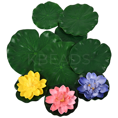 Artificial EVA Foam Lotus Leaf & Flower AJEW-SP0003-26B-1