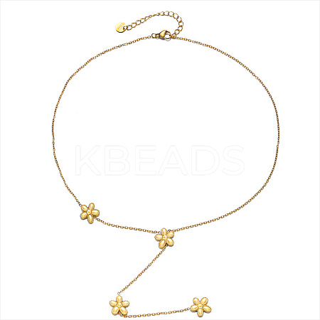 304 Stainless Steel Y Tassel Lariat Necklaces for Women WG3907F-01-1