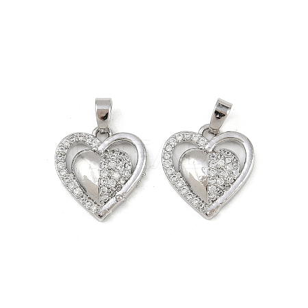 Brass Micro Pave Cubic Zirconia Pendants KK-F908-16P-1