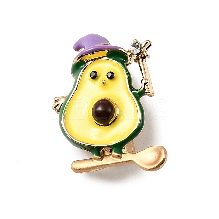 Golden Alloy Enamel Brooch JEWB-K018-32A-G-1