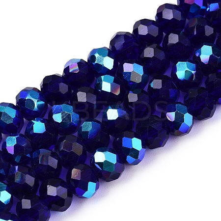 Electroplate Glass Beads Strands EGLA-A044-T6mm-L06-1