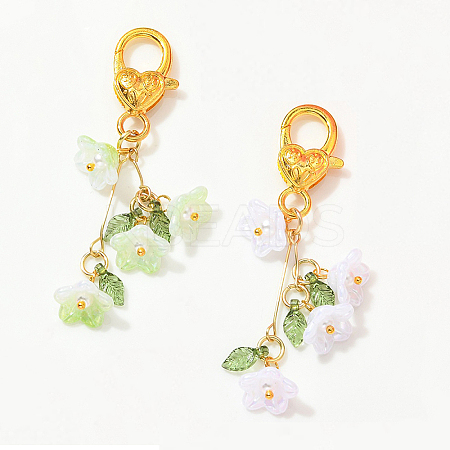 2Pcs Acrylic Pendant Decorations HJEW-YW00302-01-1