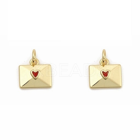 Brass Enamel Charms KK-P338-31G-03-1