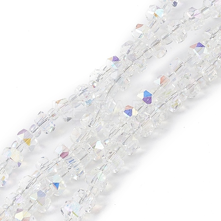 Transparent Electroplate Glass Beads Strands EGLA-F153-AB04-1