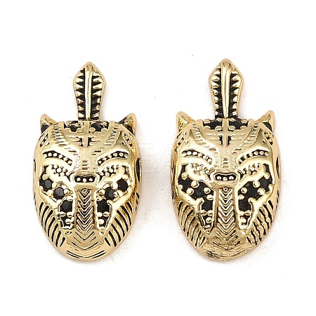 Brass Cubic Zirconia Beads KK-L251-11G-1
