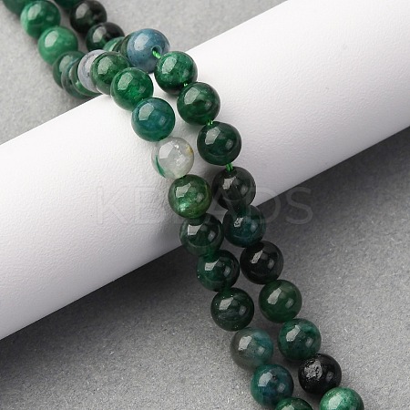 Natural Fuchsite Beads Strands G-K393-A02-6mm-1