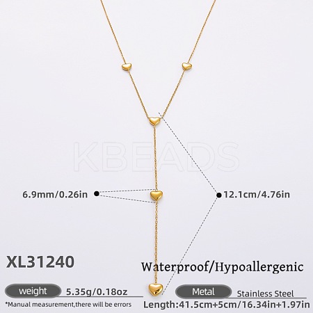 316L Surgical Stainless Steel Y Tassel Necklaces for Women FS-WGE9B28-13-1