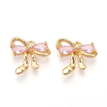 Brass Micro Pave Cubic Zirconia Charms KK-N261-92A-G-1