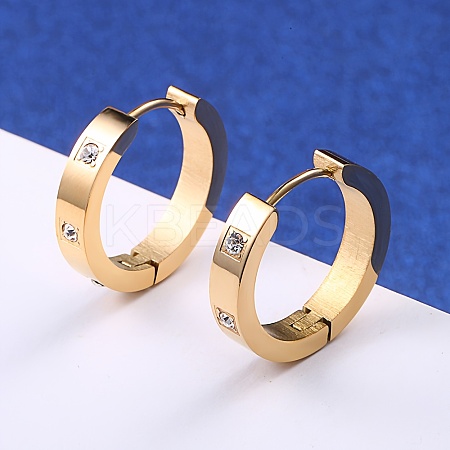 Stainless Steel Hoop Earrings with Cubic Zirconia for Women AP6099-1-1
