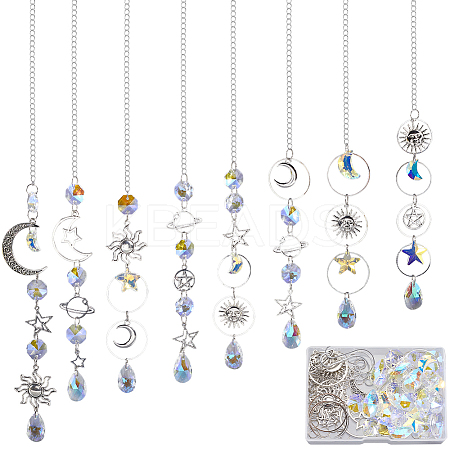DIY Moon Star Hanging Suncatcher Making Kits DIY-SC0030-72-1