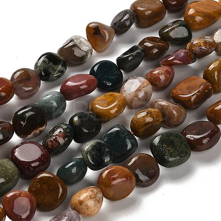 Natural Ocean Jasper Beads Strands G-P497-01E-90A-1