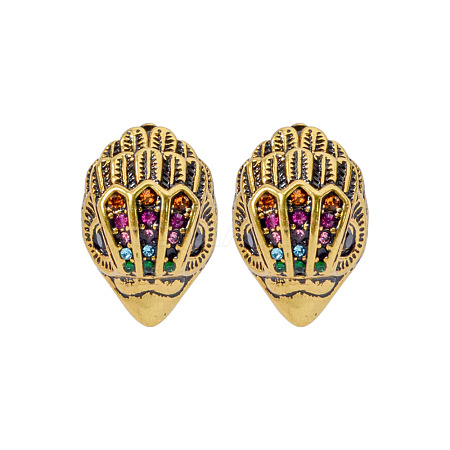 Bird Head Brass Micro Pave Cubic Zirconia Stud Earrings FS-WGB6FCA-03-1