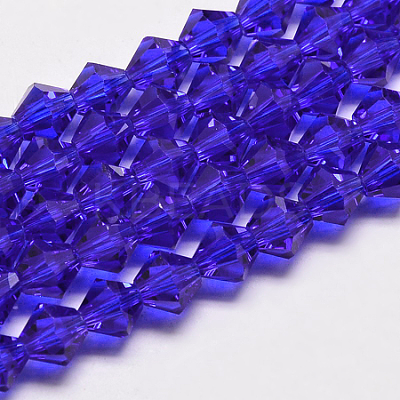 Imitate Austrian Crystal Bicone Glass Beads Strands GLAA-F029-6x6mm-06-1