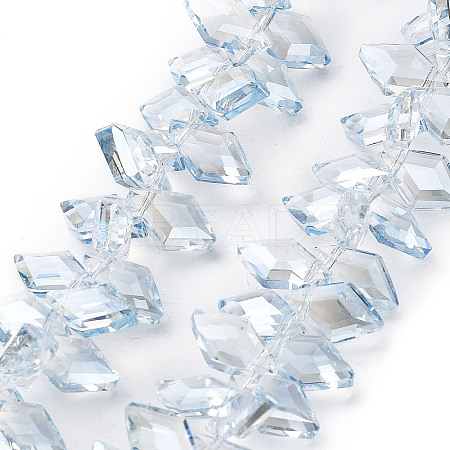 Electroplate Rhombus Glass Beads Strands X-EGLA-A036-12A-PL01-1