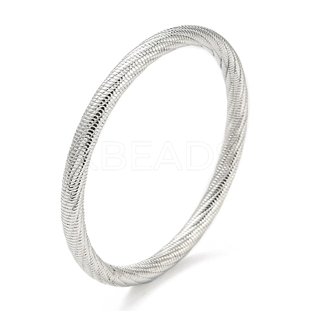 Non-Tarnish 304 Stainless Steel Textured Bangles BJEW-G686-01P-1