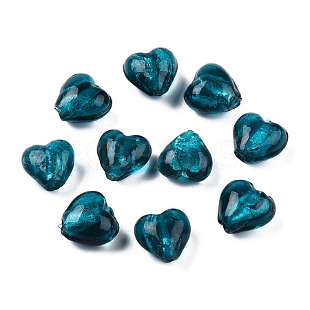 Handmade Silver Foil Glass Beads FOIL-R050-12x8mm-11-1