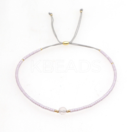 Adjustable Glass Seed Bead Slider Bracelets for Women VT9382-31-1
