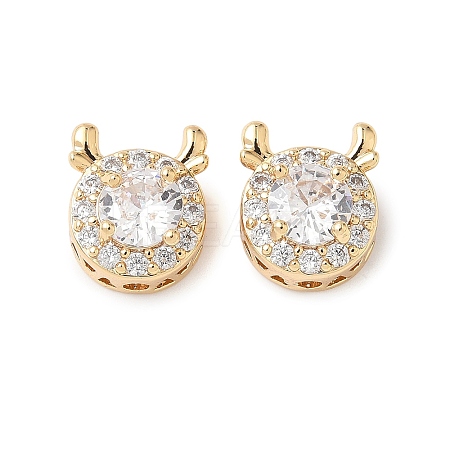 Brass Micro Pave Cubic Zirconia Beads KK-G531-01G-03-1