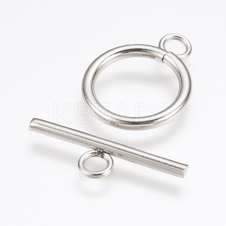 Tarnish Resistant 304 Stainless Steel Toggle Clasps STAS-F114-04P-C-1