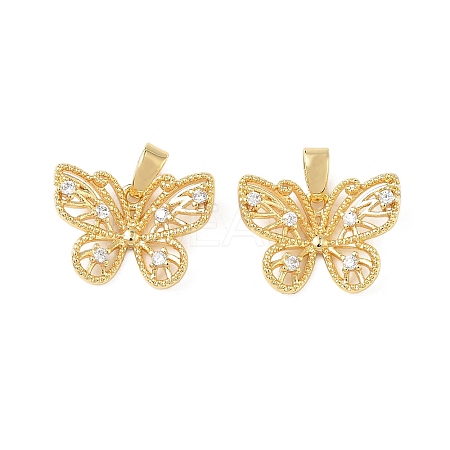 Brass Micro Pave Cubic Zirconia Pendants KK-L256-12G-1