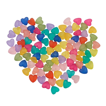 100Pcs 10 Colors Transparent Acrylic Beads FACR-YW0001-02-1