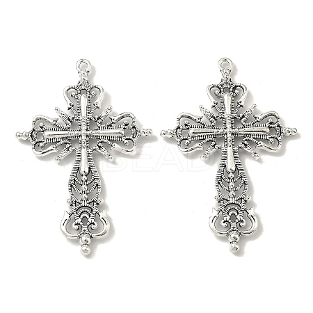 Tibetan Style Zinc Alloy Big Pendants TIBEP-R334-117AS-RS-1