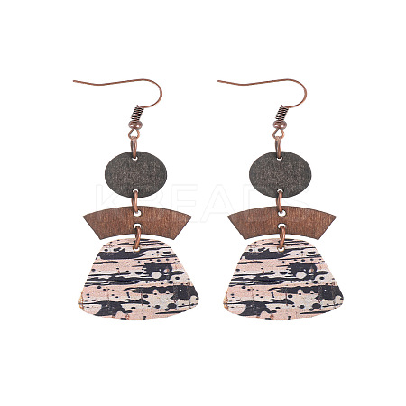 Alloy with Imitation Leather Dangle Earrings FS-WG30D02-04-1