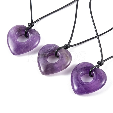 Natural Amethyst Pendant Necklaces NJEW-K268-01B-1