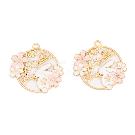 Rack Plating Alloy Enamel Pendants FIND-A040-05B-03G-1