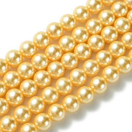 Eco-Friendly Glass Pearl Beads Strands HY-A008-8mm-RB072-1