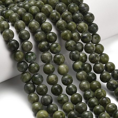 Natural Chinese Jade/Southern Jade Beads Strands G-P626-8mm-01-1