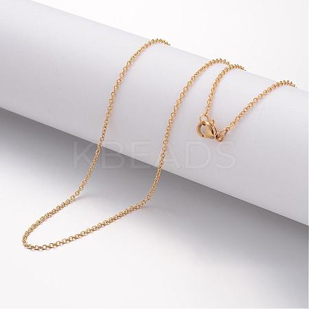 Ion Plating(IP) 304 Stainless Steel Necklace MAK-K004-15G-1