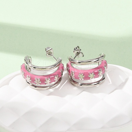Rack Plating Brass Enamel Stud Earrings KK-CBAB1AF-38B-P-1