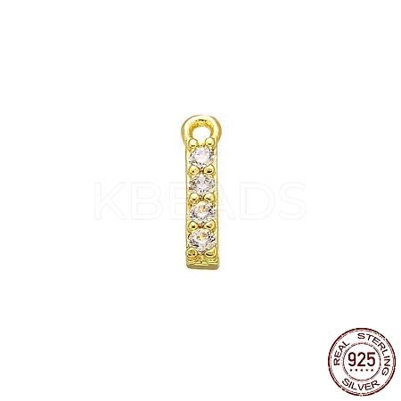 Real 18K Gold Plated 925 Sterling Silver Micro Pave Clear Cubic Zirconia Charms STER-P054-10G-I-1