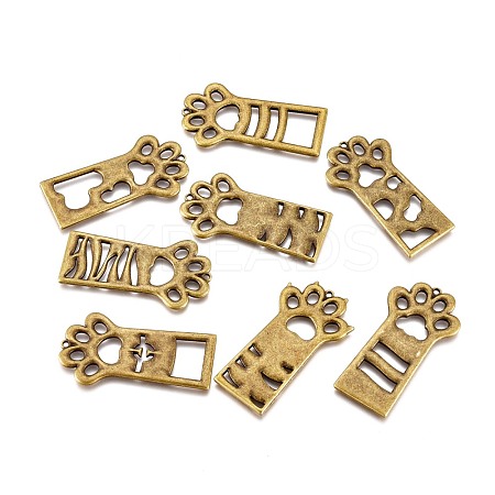 Alloy Open Back Bezel Pendants PALLOY-M184-01AB-RS-1