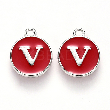 Platinum Plated Alloy Enamel Charms LS-X-ENAM-S118-03V-P-1