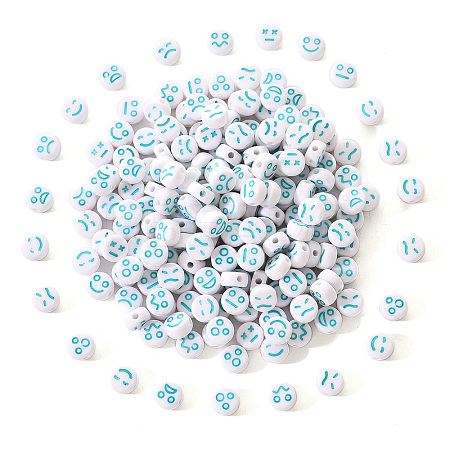 White Opaque Acrylic Beads MACR-YW0001-20G-1