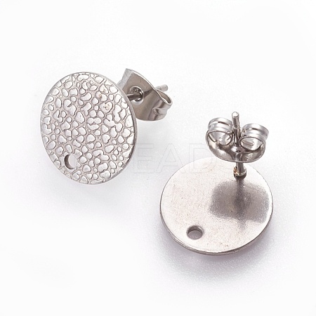 304 Stainless Steel Stud Earring Findings X-STAS-O119-15C-P-1